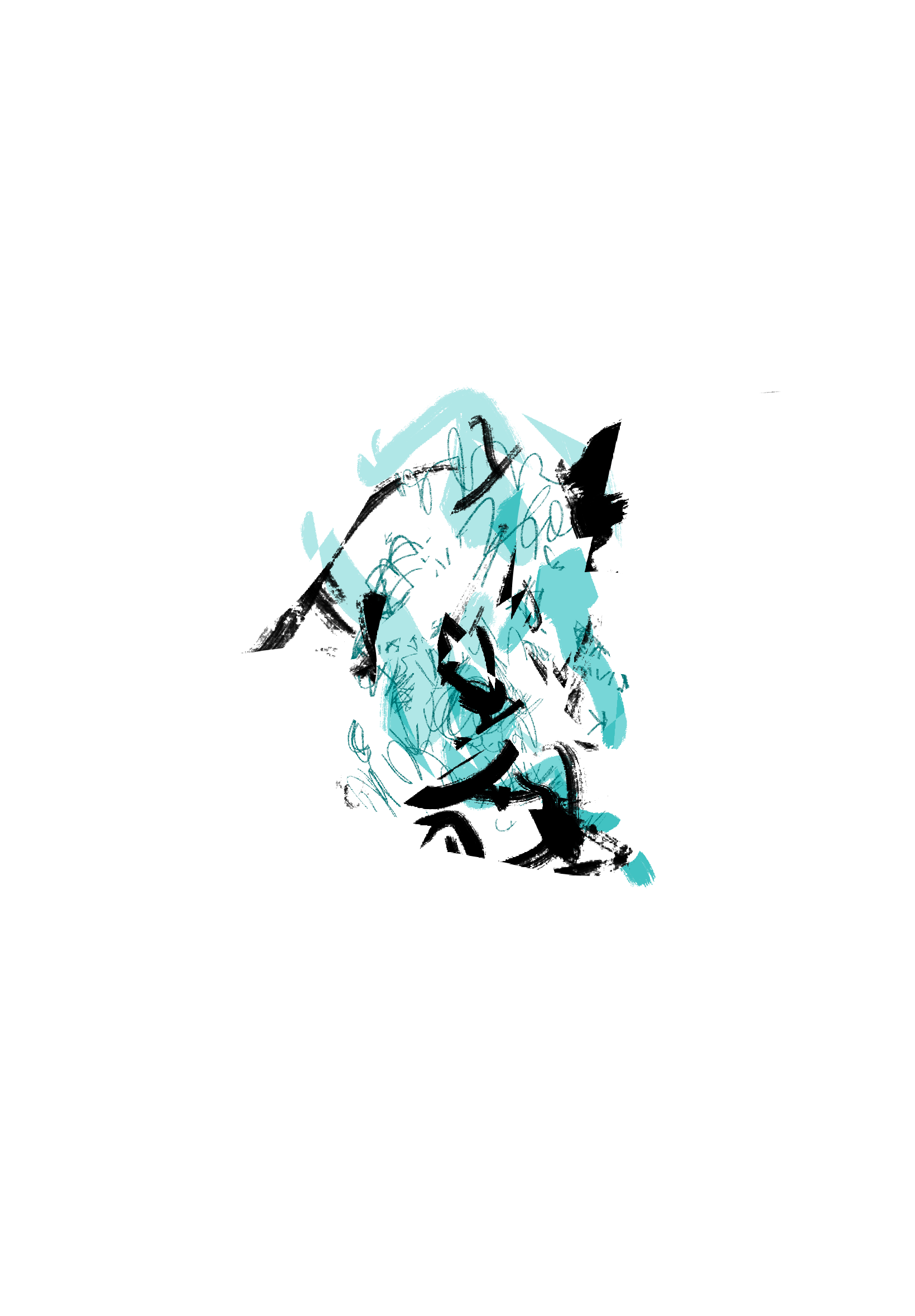 Abstract illustration, teal