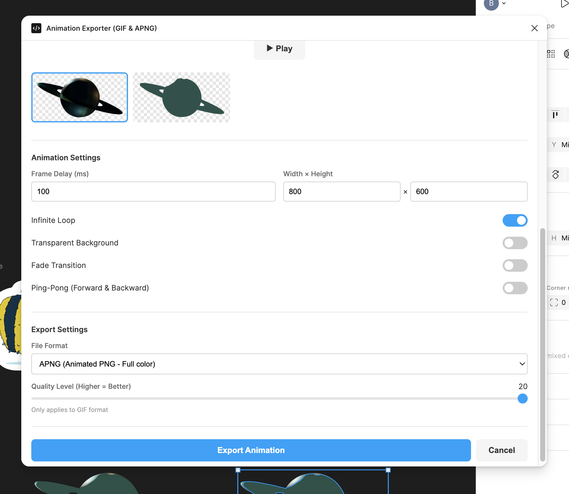 Ani-Hero, a Figma plugin for exporting animated PNGs
