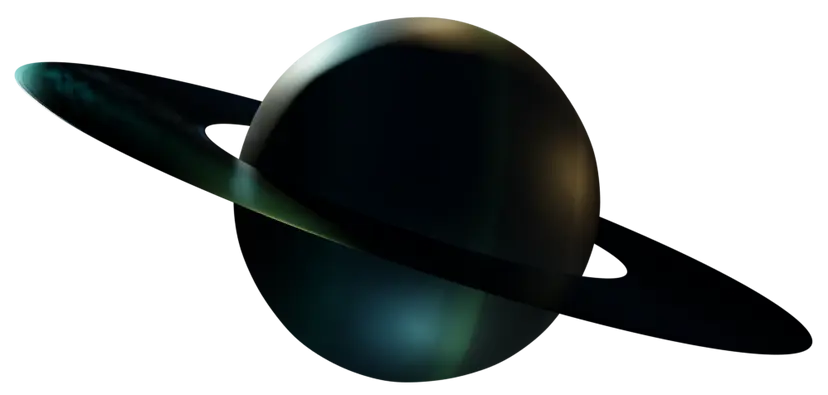 A ringed planet rendered in Blender